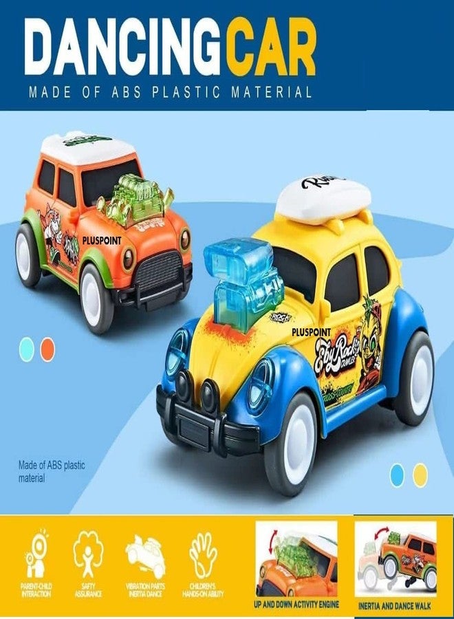 بلس بوينت سيارات الرقص بلس بوينت، قفزات وارتدادات وفرقعات تعمل بالاحتكاك، سيارات متينة وملونة وجذابة للدفع والانطلاق (مجموعة سيارات الرقص 4 قطع) - Image 4